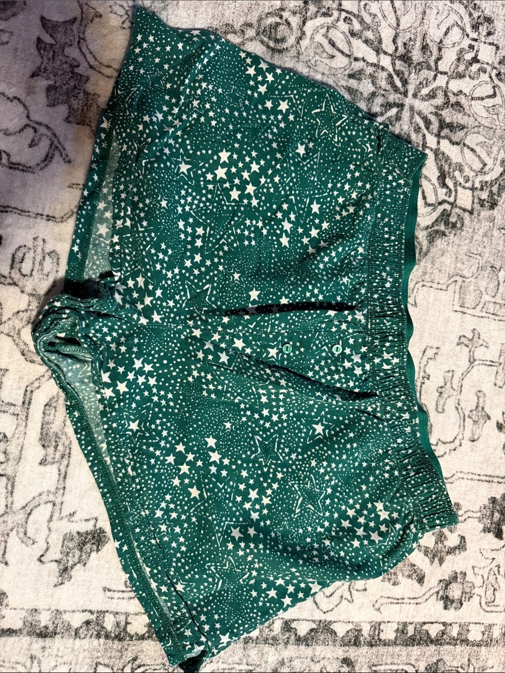 PINK Victoria's Secret Green Star-Print pajama shorts
